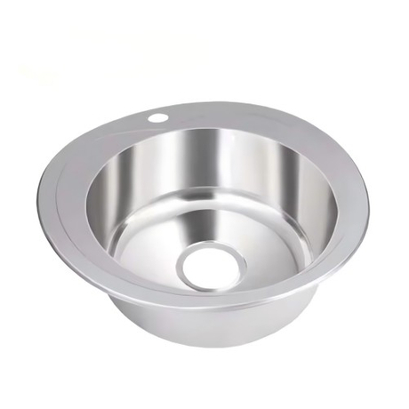 lavello rotondo in acciaio inox, lavabo da cucina all'ingrosso, vasca singola
